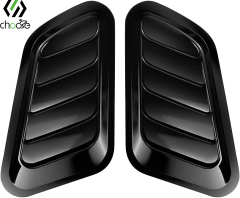 Chooee 2PCS Universal Hood Air Vents for Vehicle Hood Scoop, Bonnet Vent Hood Air Intake Trim Cover (Black)