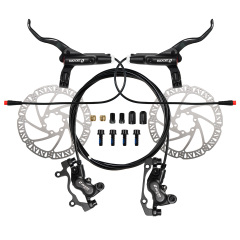 ZOOM HB-876E 4-piston Disc Hydraulic Brake Electric Scooter Folding Mountain Bike Power Off Black Red 160 E-bike Bicycle