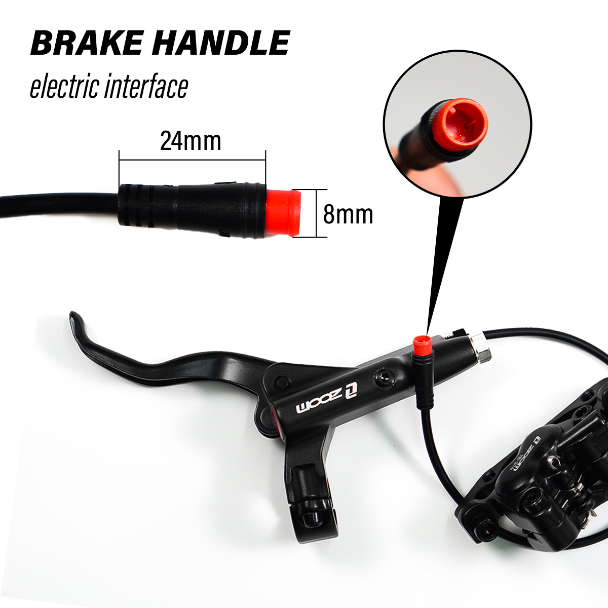 ZOOM HB-876E 4-piston Disc Hydraulic Brake Electric Scooter Folding Mountain Bike Power Off Black Red 160 E-bike Bicycle