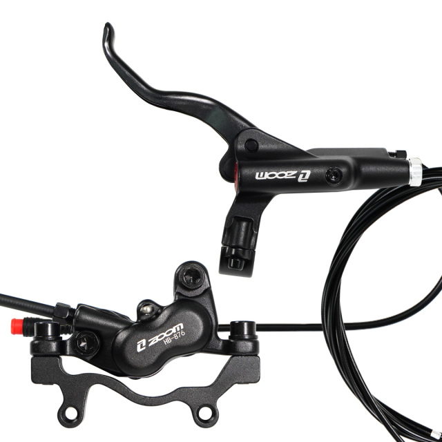 ZOOM HB-876E 4-piston Disc Hydraulic Brake Electric Scooter Folding Mountain Bike Power Off Black Red 160 E-bike Bicycle