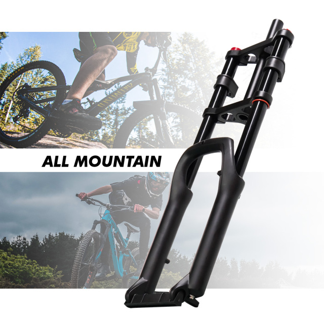 20*4.0'' Fat Tire Snow Bike Air Fork MTB Cruiser Fork Mountain Bicycle Lockout Suspension Forks Aluminum Alloy 135mm