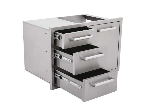 WHISTLER Triple Drawer & Trash Can Combo