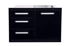 Bonfire Triple Drawer & Trash Can Combo Black