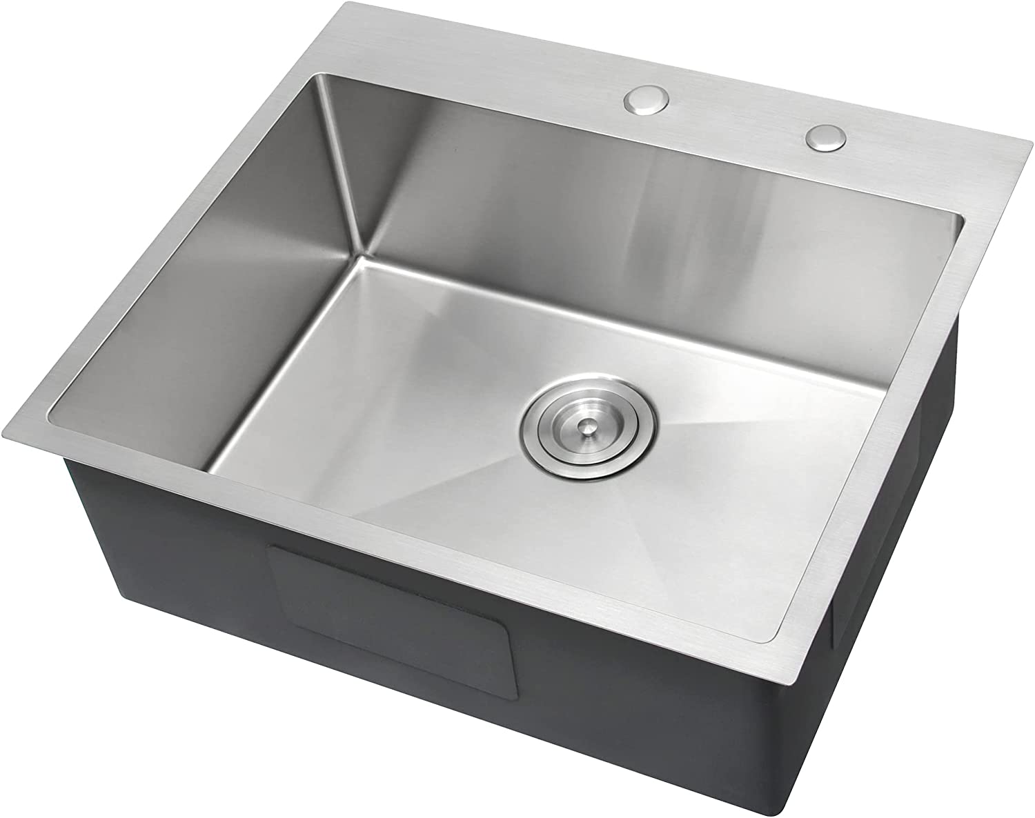25x22 drop in kitchen sink with drain offset