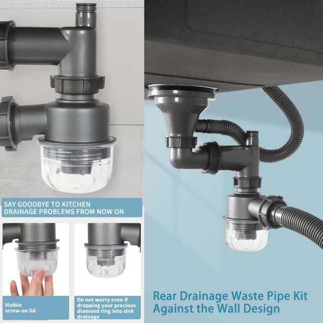 WHISTLER Handmade Stainless Steel Single Deep Bowl Kitchen Sink With Basket Strainer Waste Kit And Overflow For Undermount And Flushmount Intallation