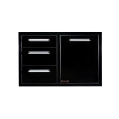 WHISTLER GRILLS Triple Drawer & Trash Can Combo (Black)