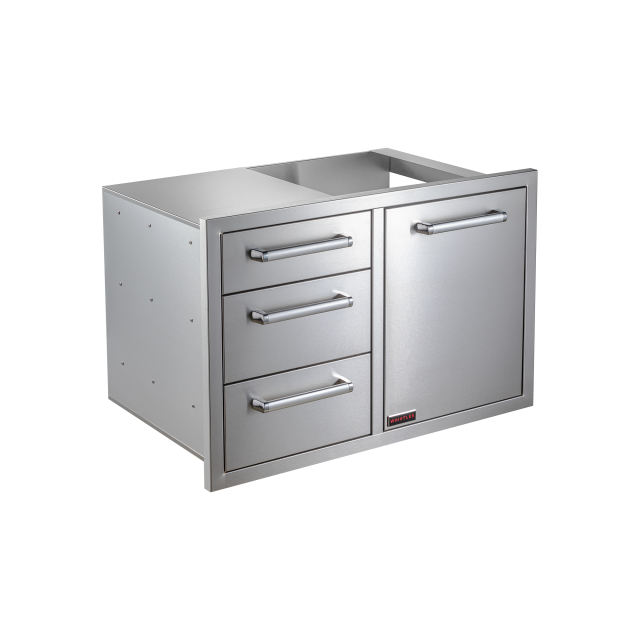 WHISTLER Triple Drawer & Trash Can Combo