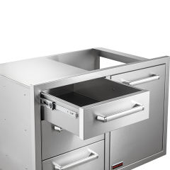 Bonfire Double Trash Can Drawer for Outdoor Kitchen, Stainless