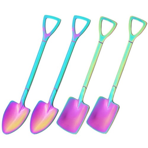 Multi Color Stainless Steel Spoons Ice Cream Spoons Fruit Spoon