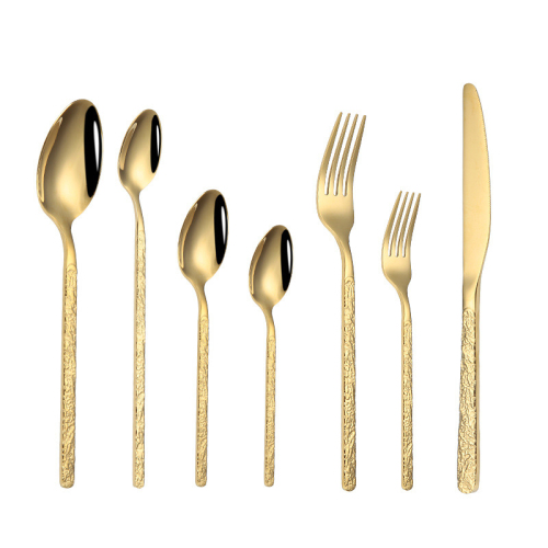 Gold Cutlery Set Stainless Steel Tableware Dinnerware Set Knives Forks Spoons Teaspoons Eating Utensils for Home Kitchen