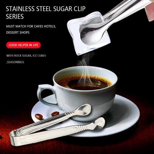 Stainless Steel Restaurant Bar Pubs Ice Tongs Food Meal Clips for Cooking Toast BBQ Stir Salad Clips