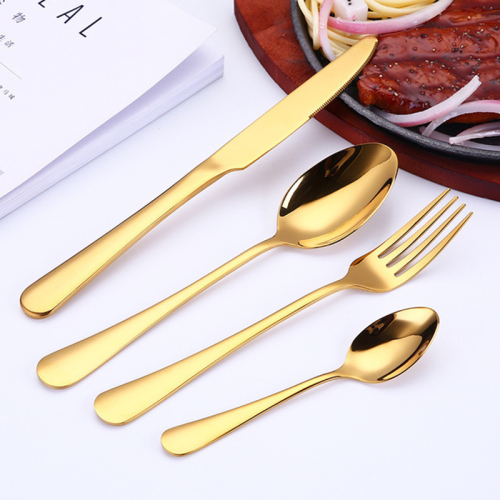 Gold Silverware Set Stainless Steel Cutlery Set Flatware Tableware Knives Forks