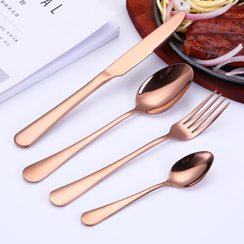 Stainless Steel Cutlery Set столовые приборы набор для дома Home Hotel Restaurant Table Knife Spoon Fork Set Rose Gold