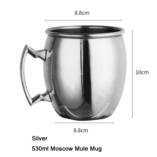 Stainless Steel 530ml Moscow Mule Mugs Silver