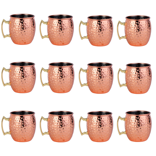 12pcs Sale 530ML/19OZ Stainless Steel Moscow Mule Cup Hammer Point Cup