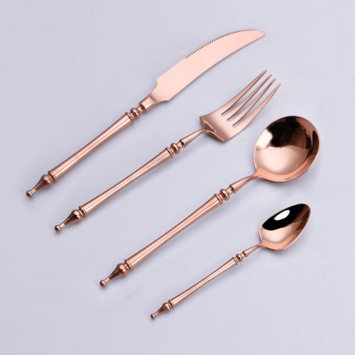 Rose Gold Matte Flatware Cutlery Set 18/10 Stainless Steel Food Tableware