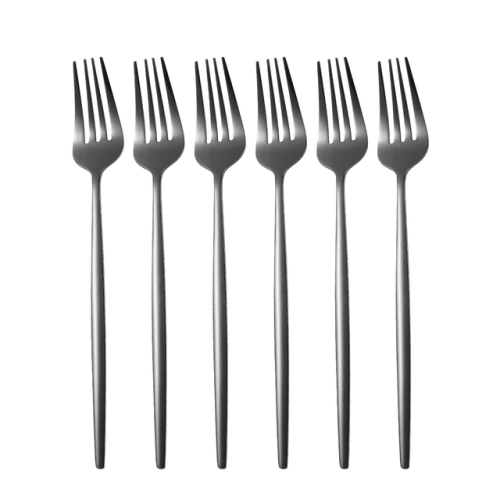 Stainless Steel Table Fork Set 6pcs Black