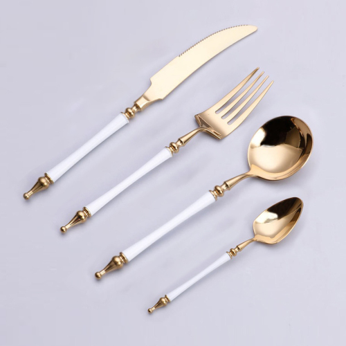 White Matte Flatware Cutlery Set 18/10 Stainless Steel Food Tableware