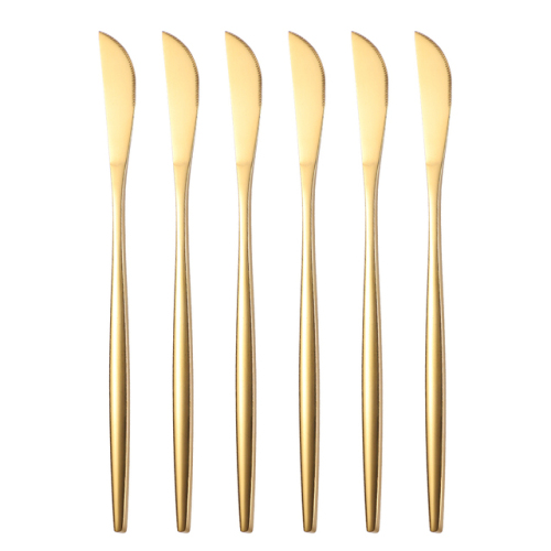 Stainless Steel Table Knife Cutlery Set 6pcs Gold