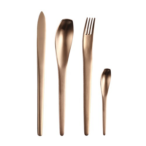 Copper Utensils Stainless Steel Silverware Forks and Spoons Set for Home Kitchen