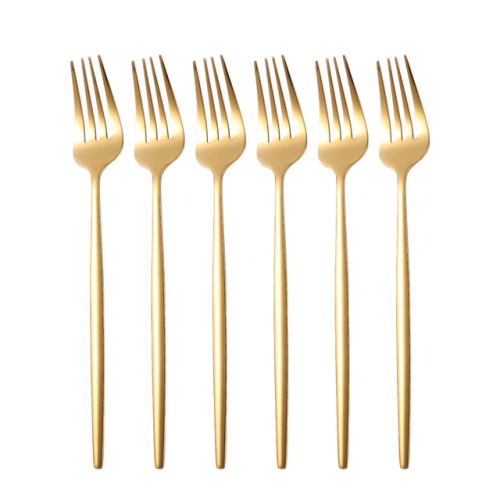 Stainless Steel Table Fork Set 6pcs Gold