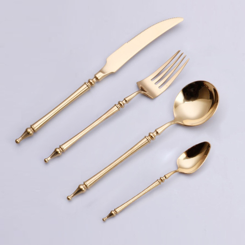Gold Matte Flatware Cutlery Set 18/10 Stainless Steel Food Tableware