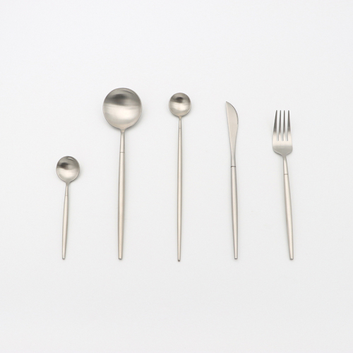 Flat handle sanding cutlery set spoons knifes forks