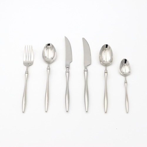 Russian style waist shaped handle cutlery set