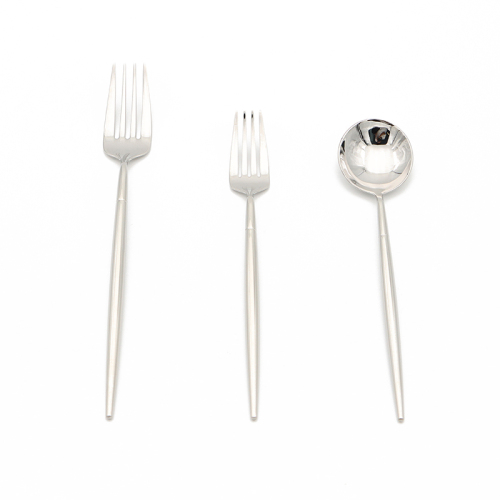 Portuguese Cutlery 304 Silverware 3pcs Set Table Fork Dessert Spoons Forks Mirror Polished Silver
