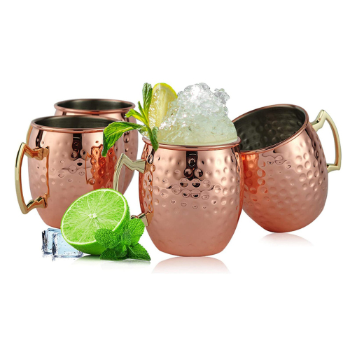 60ML Mini Copper Plated Matte Drum Cup Hammered Moscow Mule Mugs
