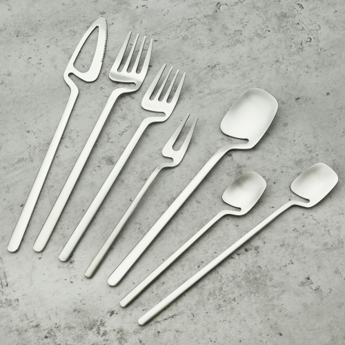 Cutlery Set Stainless Steel Dinnerware Matte Dinner Flatware Knife Dessert Fork Fruit Fork Long Spoon Tableware Set