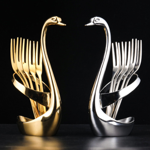 Zinc Alloy Dinnerware Decorative Swan Base Holder