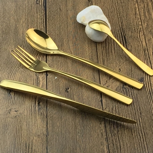 Cubiertos Посуда 4 Pieces Cutlery Set Stainless Steel Tableware Knife Fork and Spoon Flatware Set Dishwasher Safe