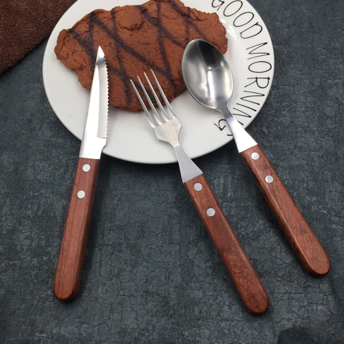Imported rosewood abalone cutlery, wooden handle steak cutlery, stainless steel Western tableware