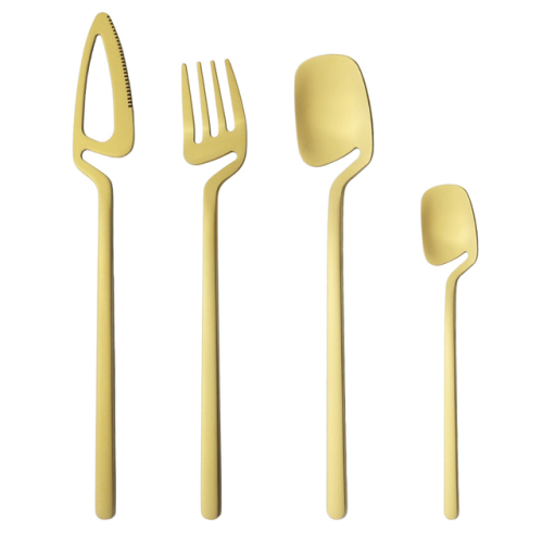 Gold Cutlery Set Knife Fork Tea Spoon Dinner Tableware Set 18/10 Stainless Steel Dinnerware Set Bar Party Silverware Set