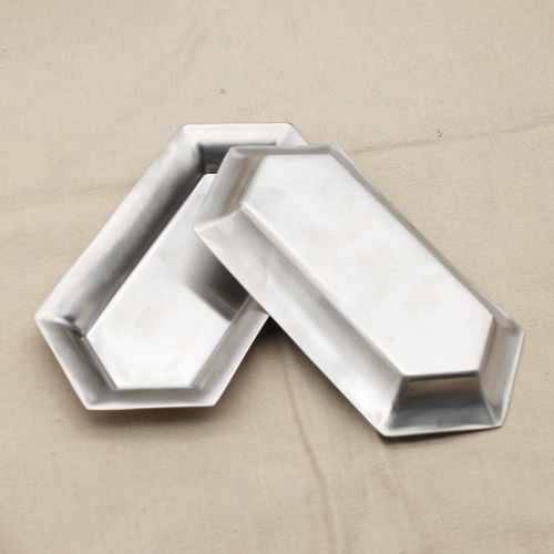 Stainless Steel Six-sided Towel Tray Dinner Plate