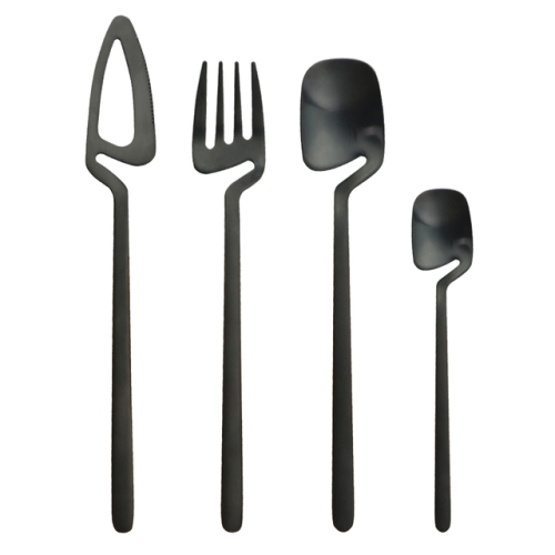Cutlery Set Knife Fork Tea Spoon Dinner Tableware Set 18/10 Stainless Steel Dinnerware Set Bar Party Silverware Set Black