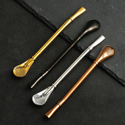 304 stainless steel straw filter spoon metal straw stainless steel drinking straw