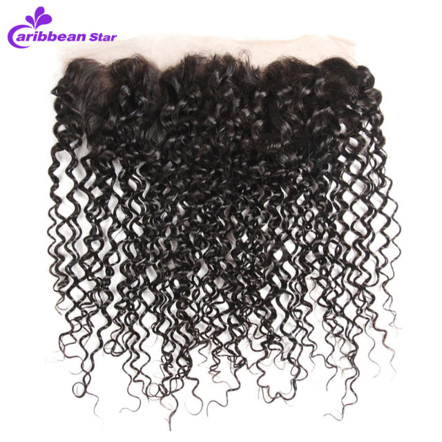 Kinky Curly Bundles Human Hair Bundles With 13x4 Lace Front  Closure
