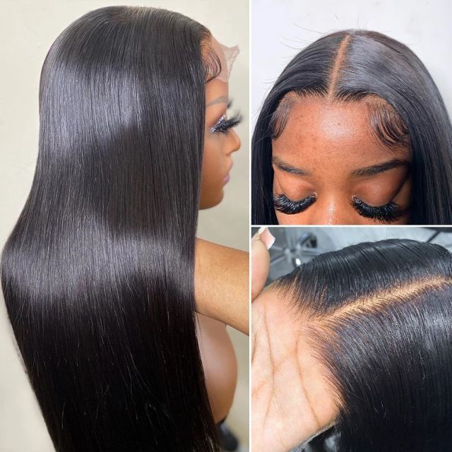 [Caribbean Star ] Straight 4x4 Lace Closure Human Hair Wigs With Baby Hair