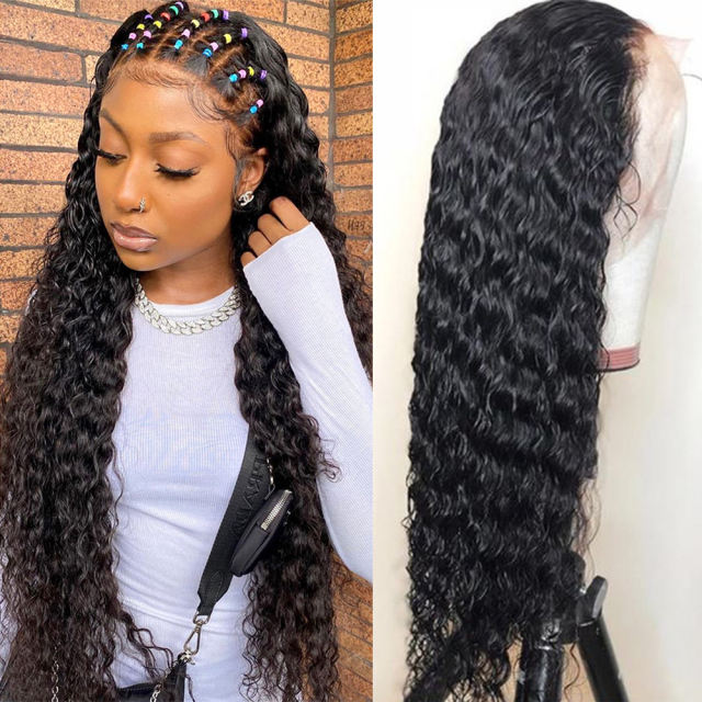 [Caribbean Star ] Water Wave 13x4 Lace Front Human Hair Wigs With Baby Hair