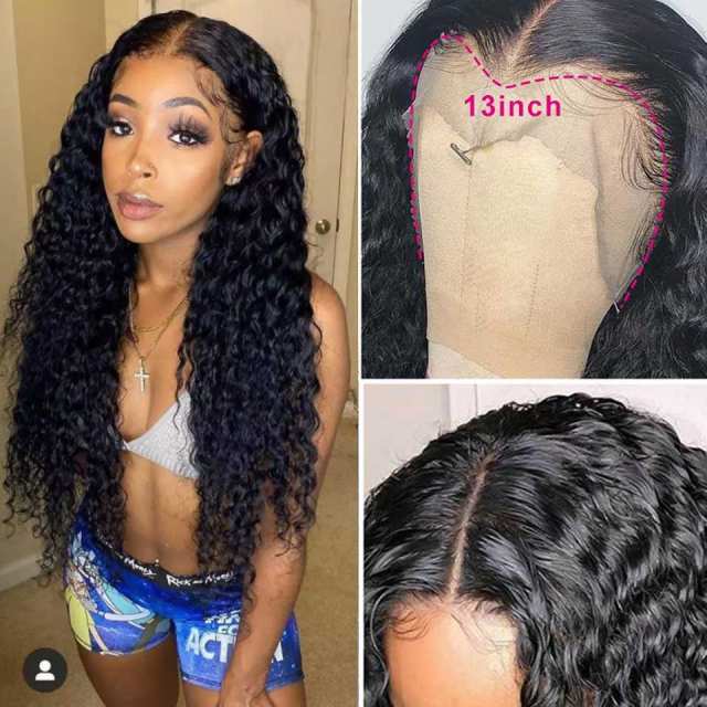 Water Wave Lace Frontal Closure Human Hair Wigs With Baby Hair