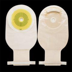 One Piece Flange Vented Ostomy Open Pouch Bags with Strip Closure