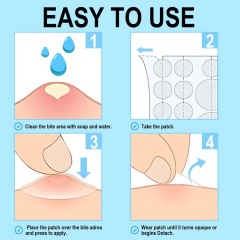 Trummed Natural Hydrocolloid Bug Bite Itch Relief Patches For Fast Reduce Swelling & Itching