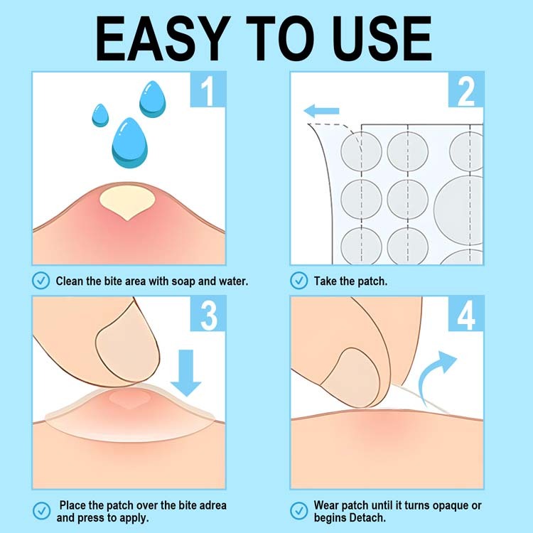 Trummed Natural Hydrocolloid Bug Bite Itch Relief Patches For Fast Reduce Swelling & Itching