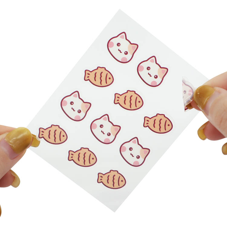 Cute Cat and Fish Shaped Pimple Sticker