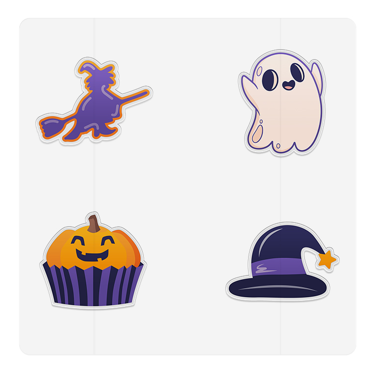 Festive Halloween Design Pimple Sticker