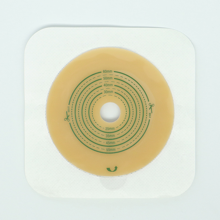 Anti-Curling Two-Piece Embedded Hydrocolloid Skin Barrier with Non-woven Bordered 45mm 50mm 60mm 70mm