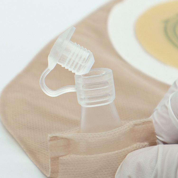 Anti-Curling One Piece Urostomy Bag with Non-woven Bordered Hydrocolloid Skin Barrier 45mm 50mm 60mm