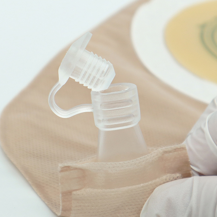 Anti-Curling One Piece Urostomy Bag with Non-woven Bordered Hydrocolloid Skin Barrier 45mm 50mm 60mm